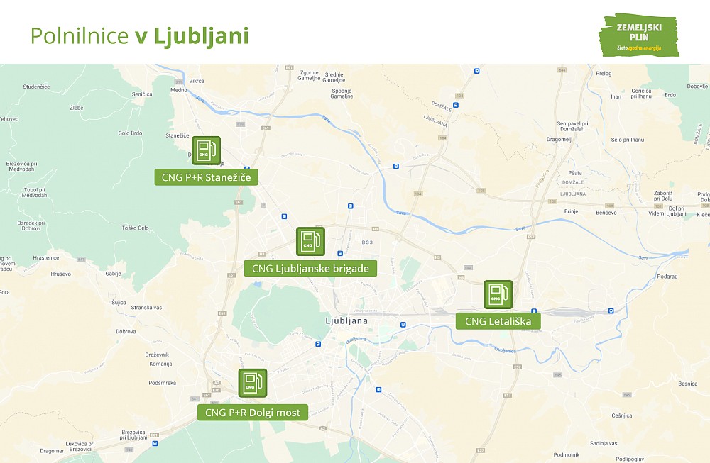 Polnilnice CNG v Ljubljani